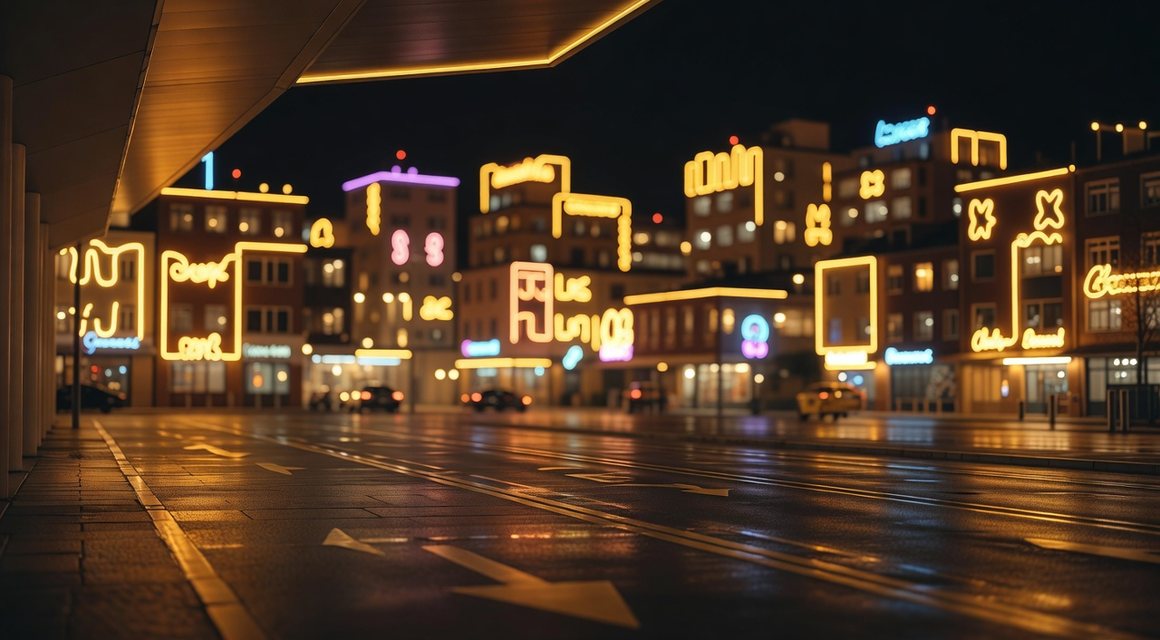 야간 터미널 앞 광장 이미지 — 가경동 관문 안내